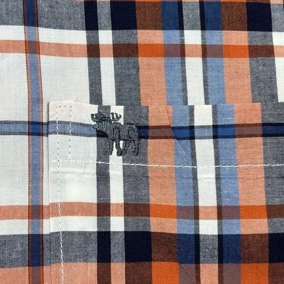 Abercrombie Fitch Shirt Men's XL Orange Plaid Button Down Long Sleeve Preppy - Picture 6 of 12